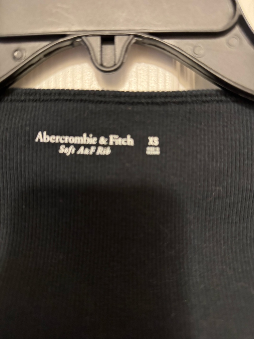 Abercrombie & Fitch Black Ribbed Crewneck Top